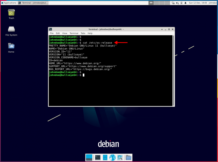 Пример рабочего стола XFCE через VNC