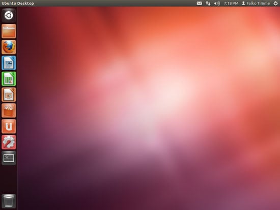 Экран приветствия Ubuntu 12.04 после обновления