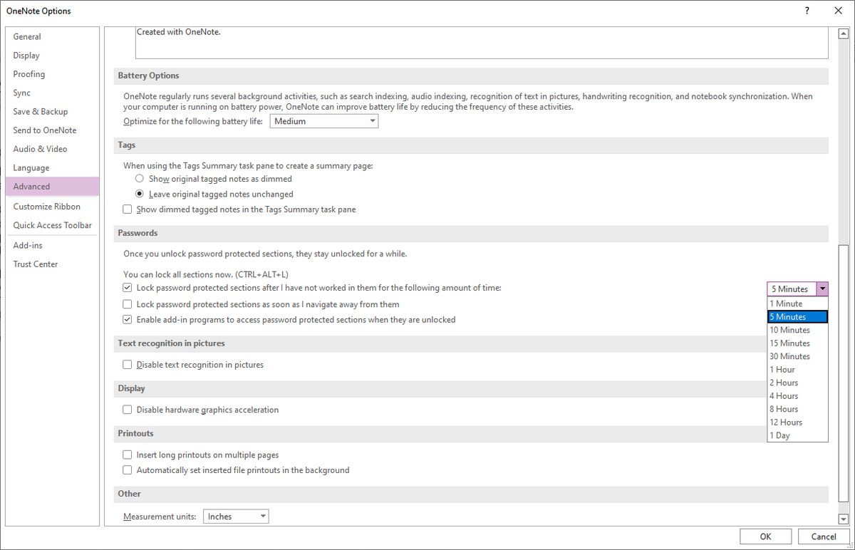 Параметры блокировки по времени