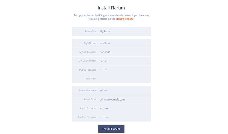 Установщик Flarum