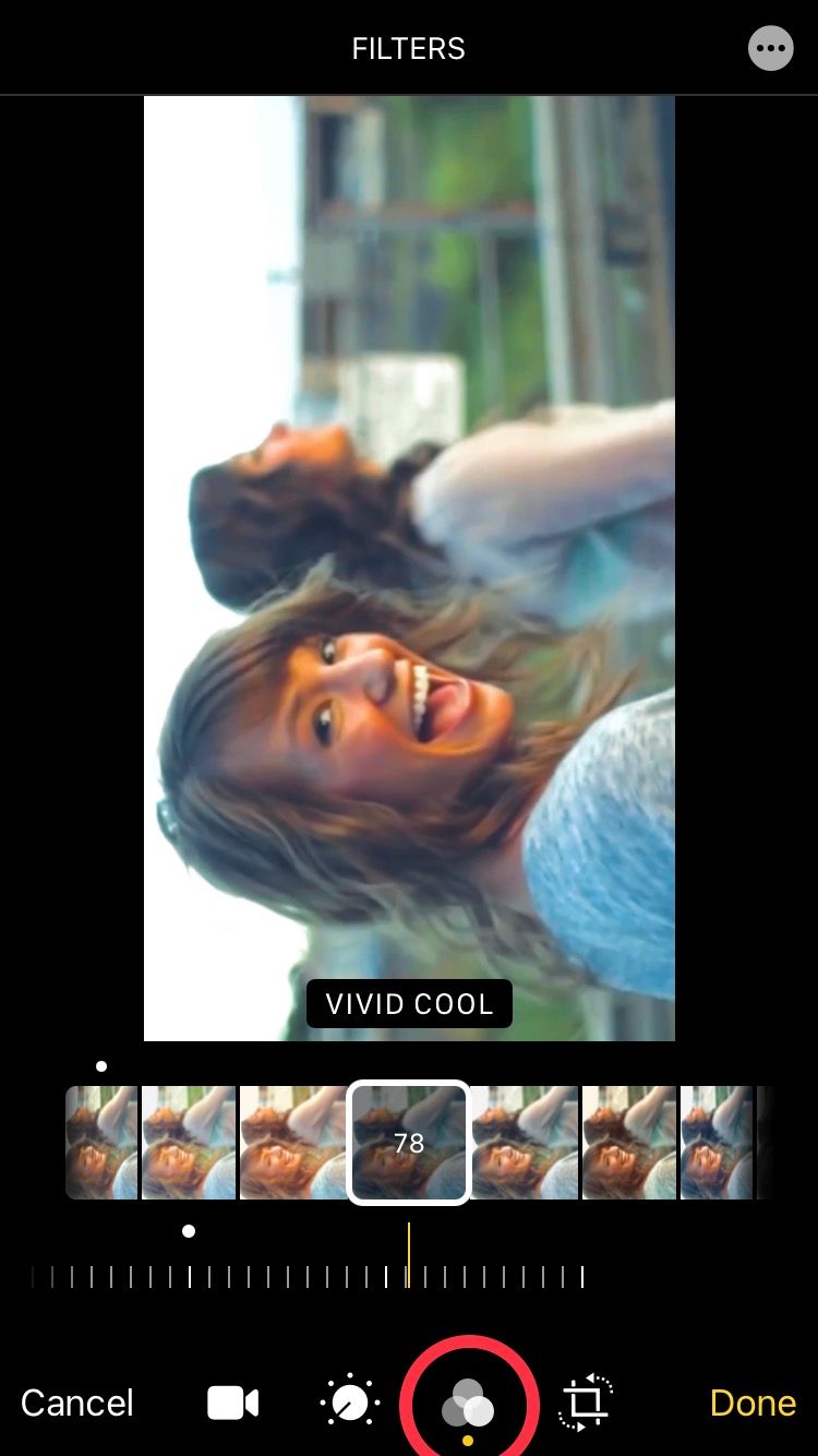 Пресеты фильтров для видео в «Фото» iPhone