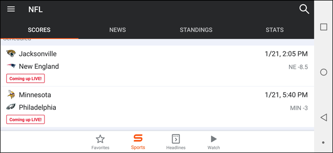 Мобильное приложение для просмотра NFL на смартфоне