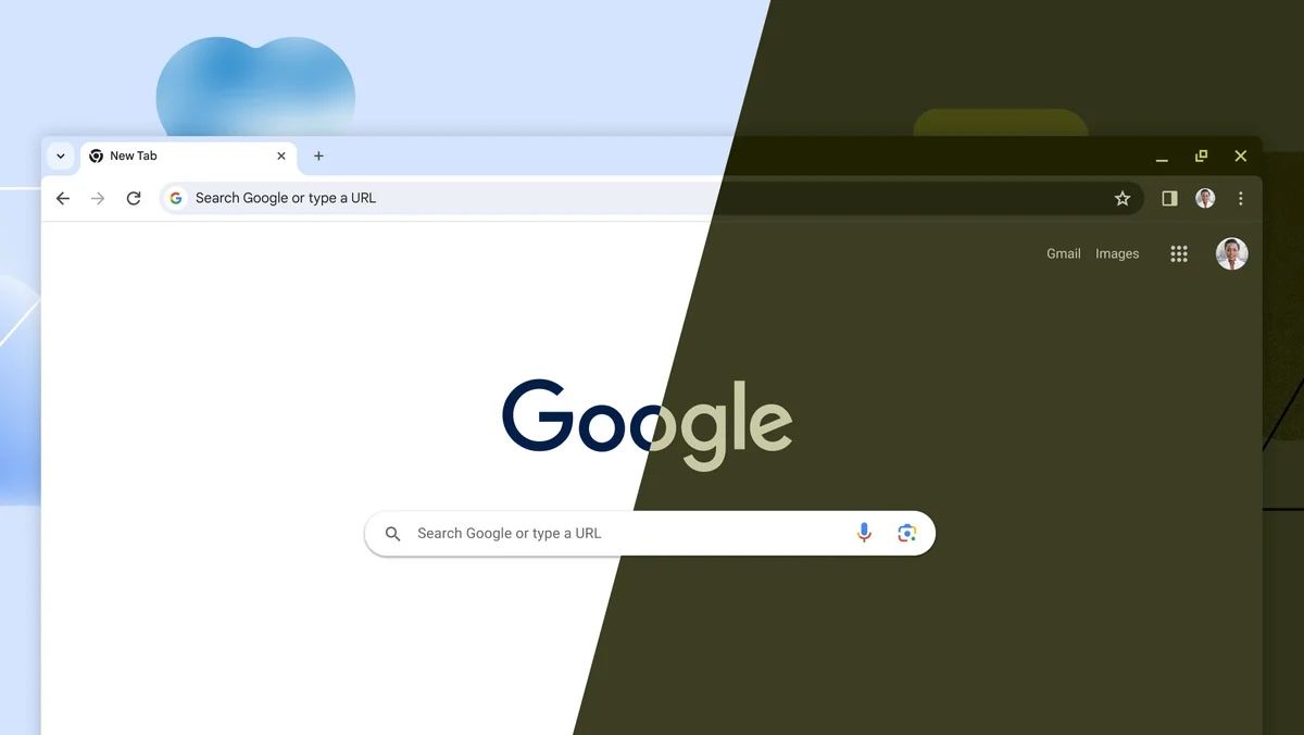Скриншоты Chrome в светлой и тёмной теме