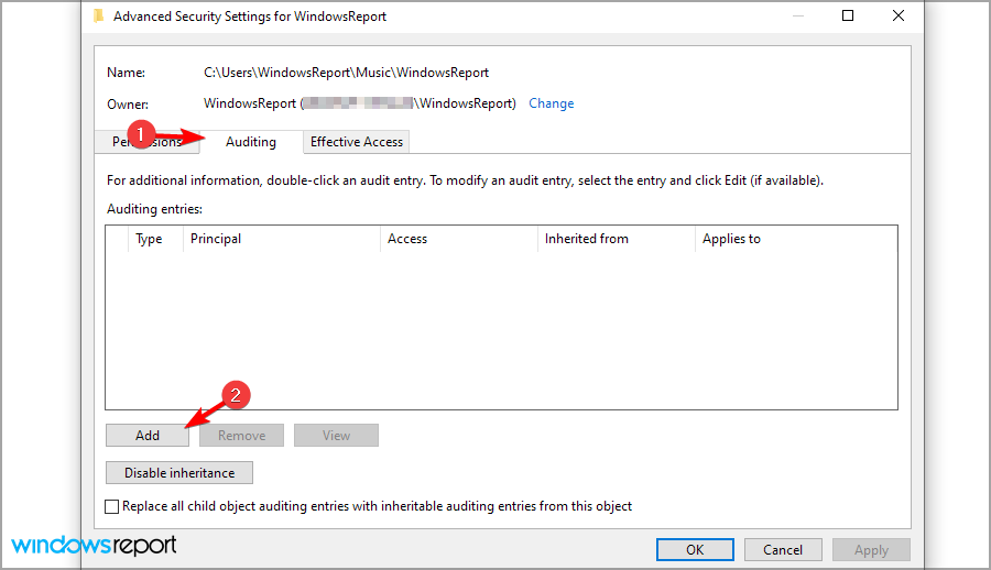 Окно выбора принципала — введите имя учётной записи