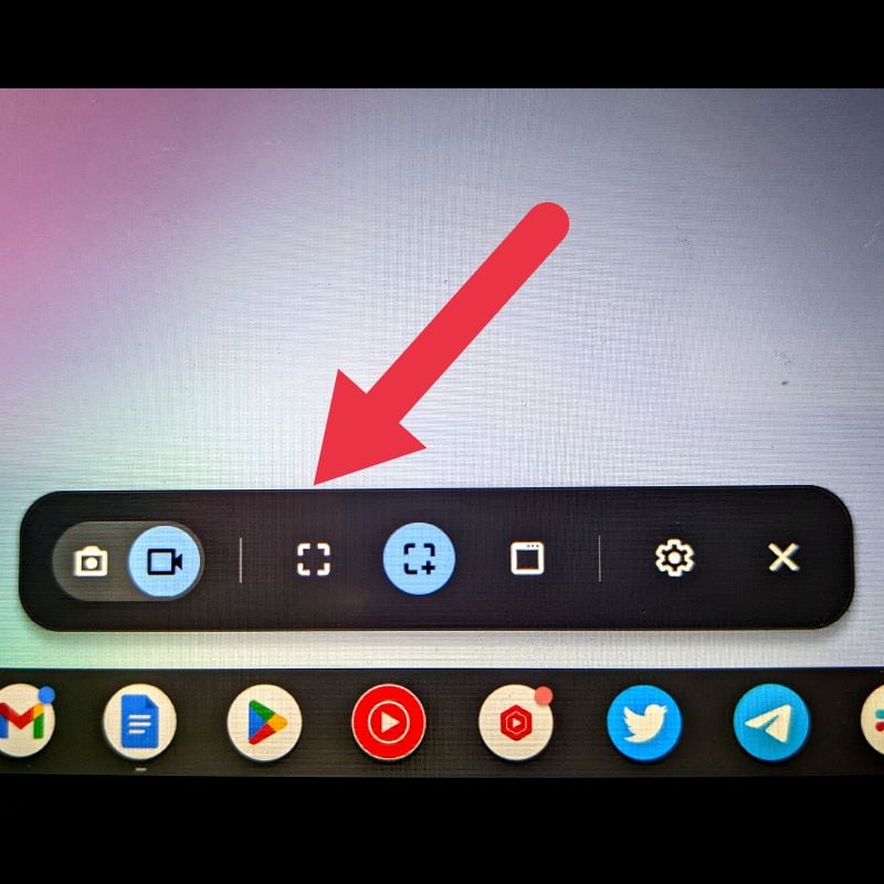 панель записи экрана ChromeOS