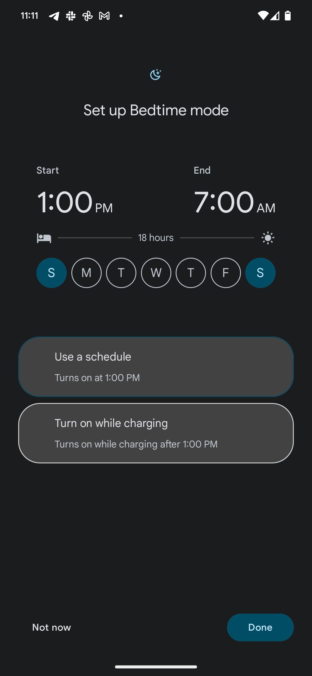 расписание режима сна на Google Pixel