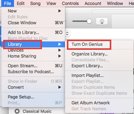 Отключение Genius в iTunes, окно опции Turn Off Genius