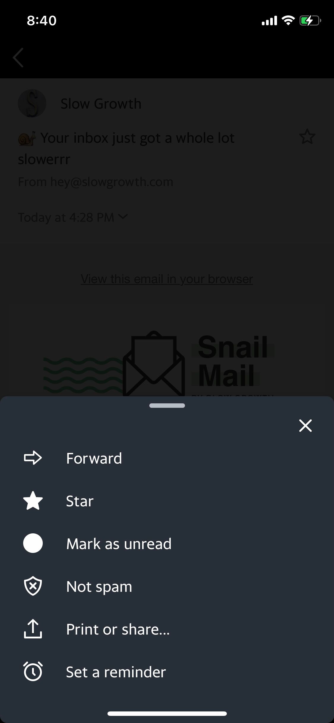 Yahoo! app spam email