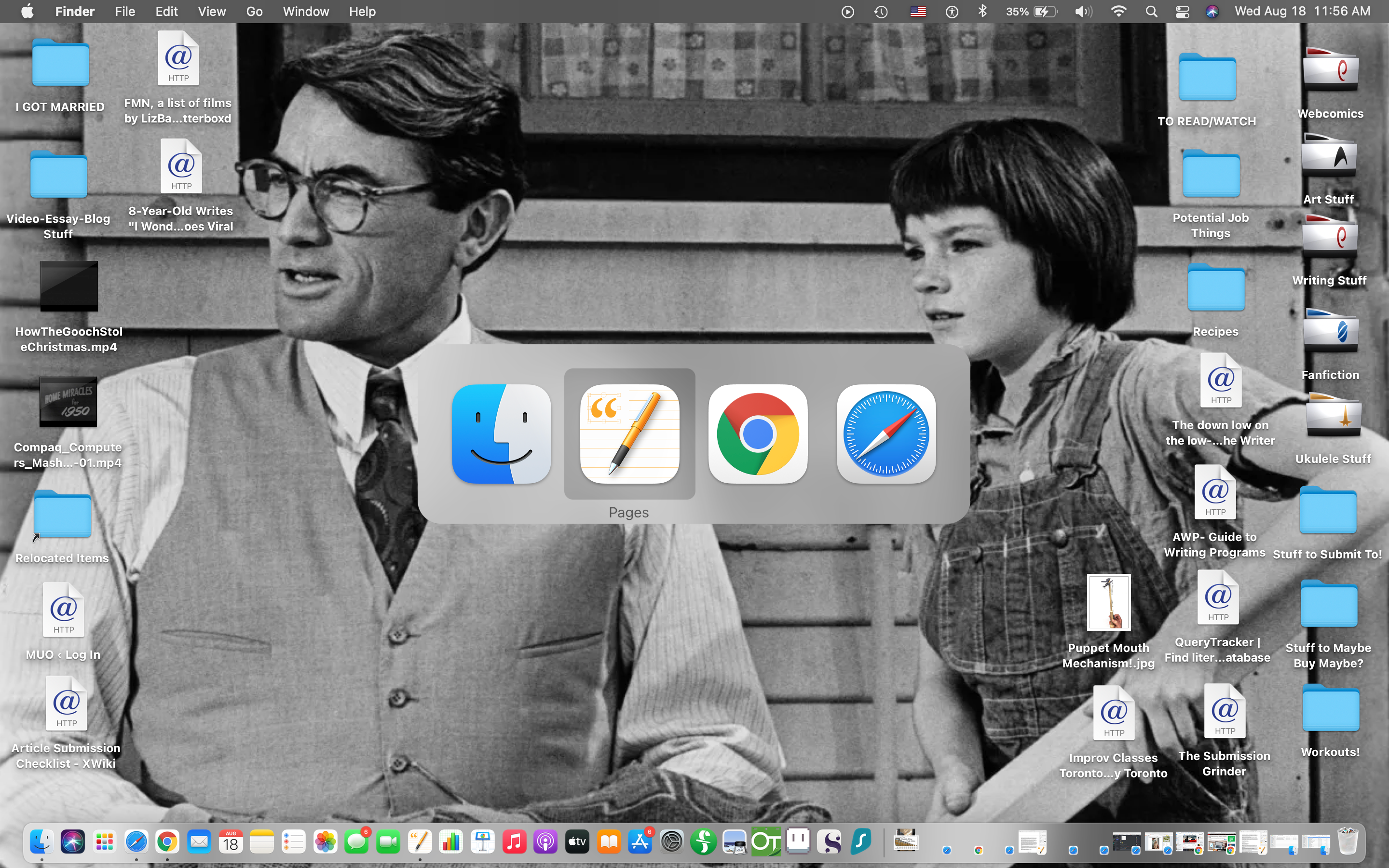 Окно переключения приложений с закрытым приложением Preview на MacBook Pro