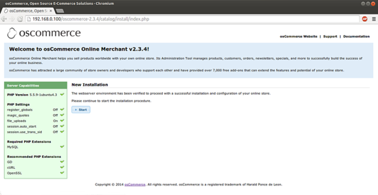 Установка osCommerce на Ubuntu 14.04
