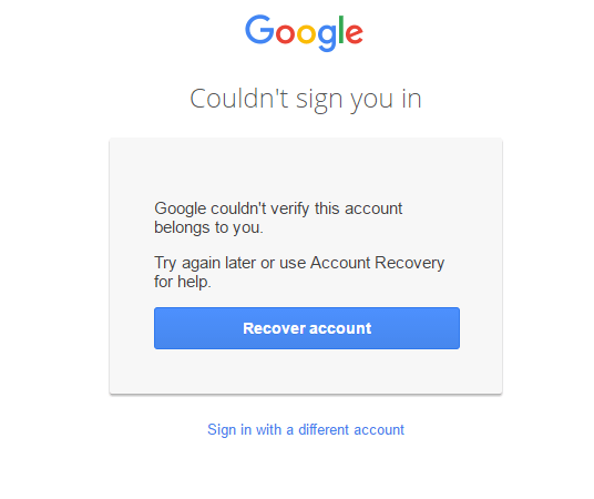 Не удалось войти в Google — восстановление аккаунта