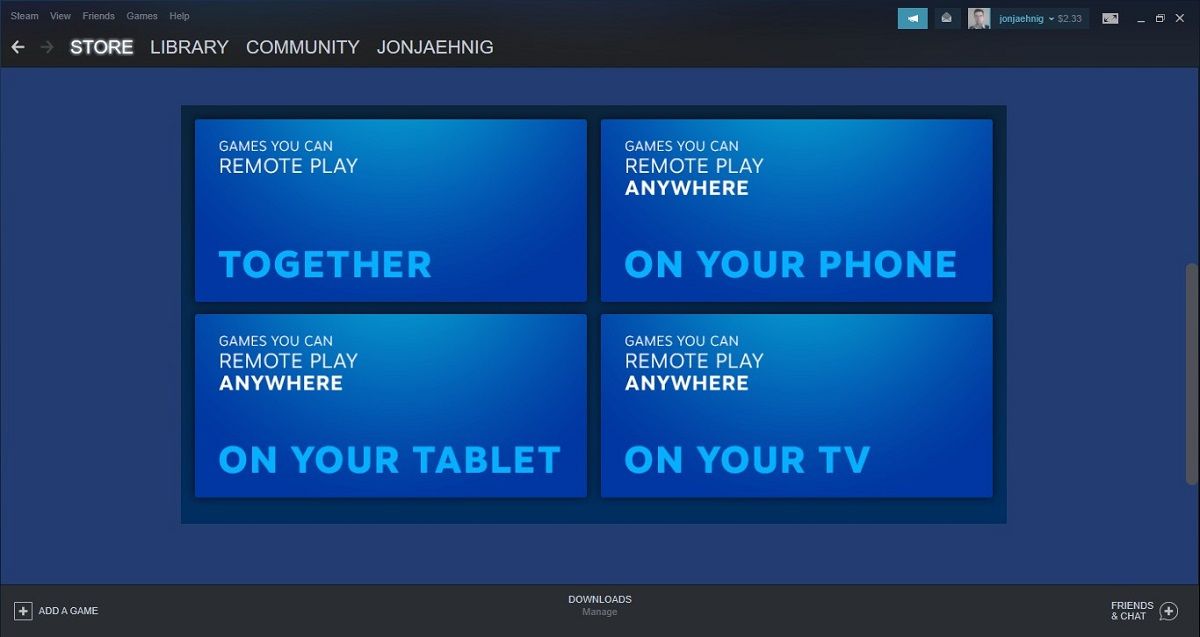 Steam Remote Play Features