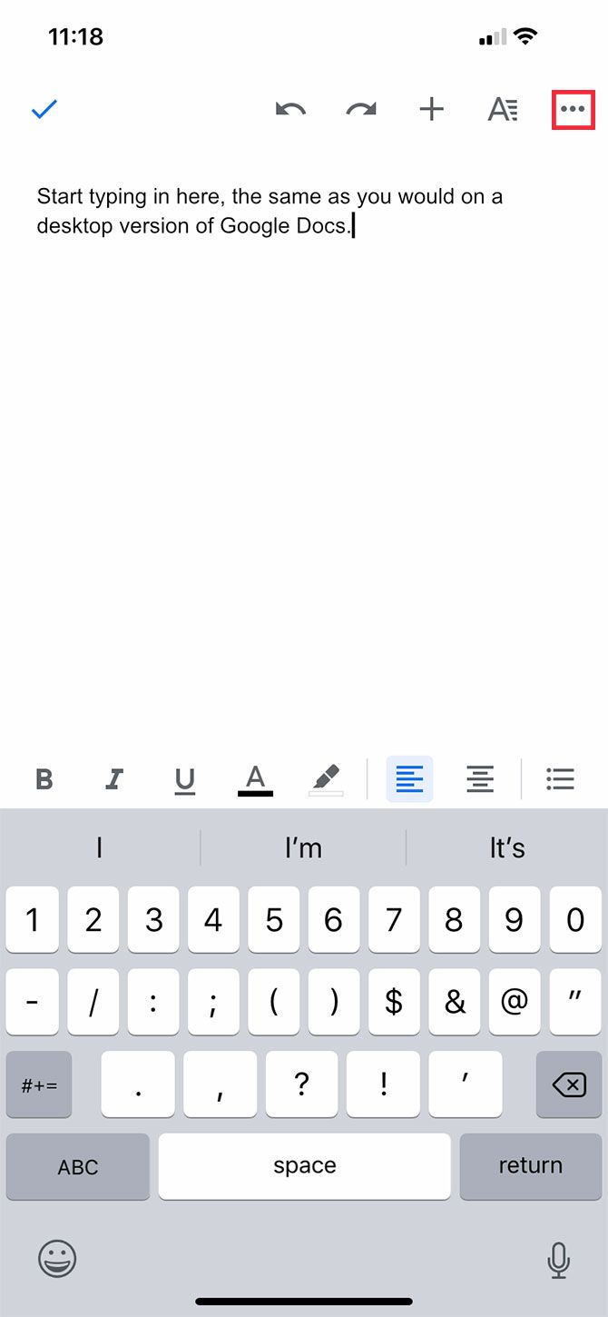 How to Type in Your Google Doc App