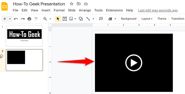 Видео с Google Диска, встроенное в слайд Google Slides.