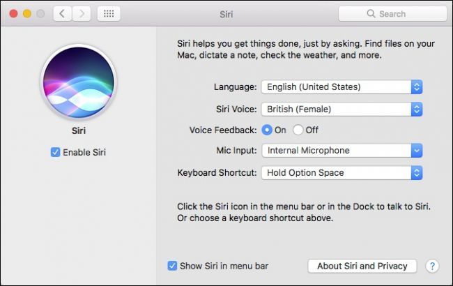 Настройка сочетаний клавиш для Siri