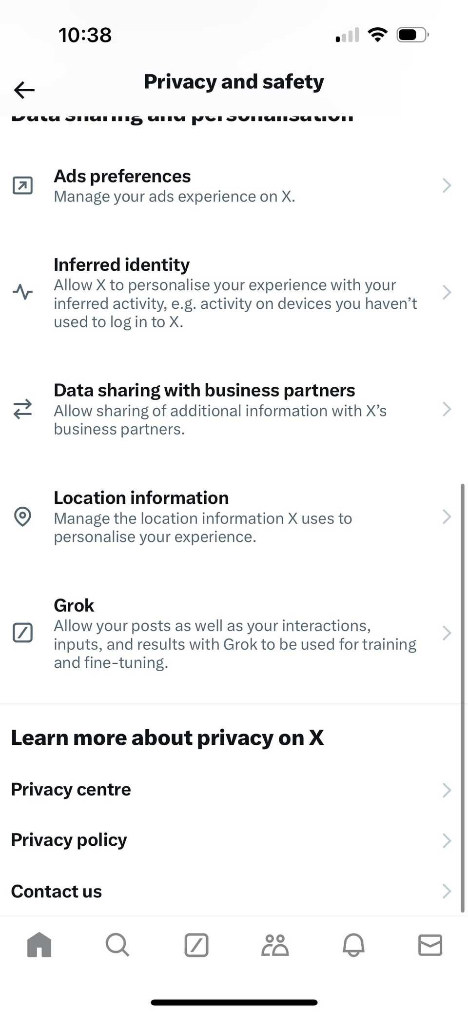 где отключить Grok в приложении X