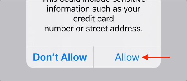 Нажмите «Разрешить» в всплывающем окне