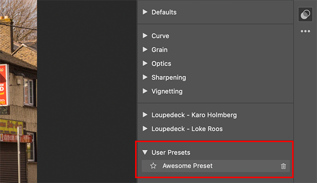 Применение пресета