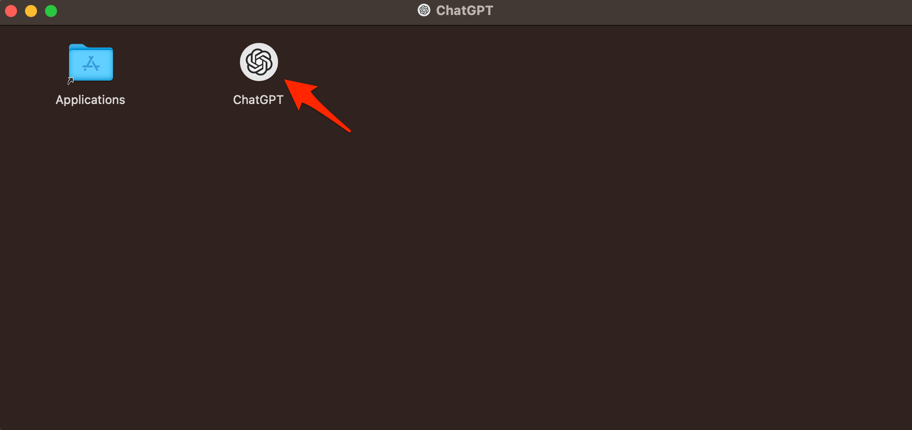 Окно открытия ChatGPT из dmg-файла