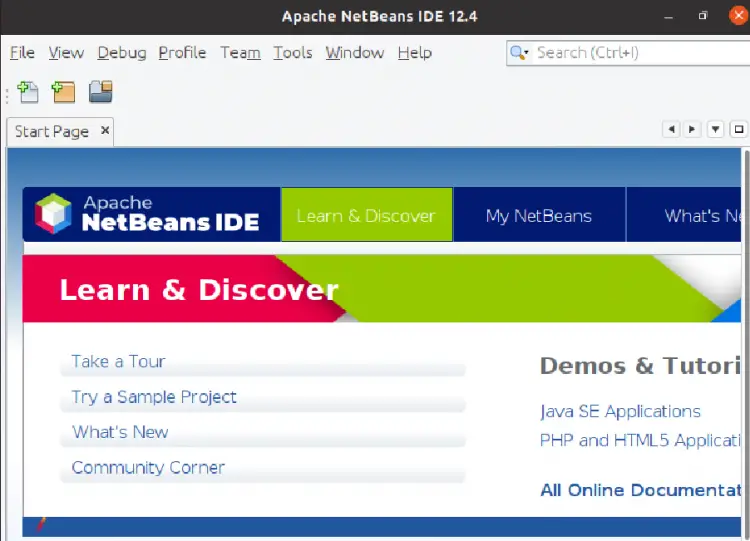 Интерфейс Apache NetBeans
