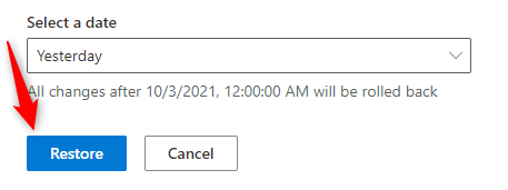 Кнопка восстановления — Restore