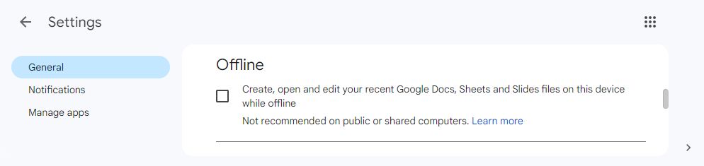 Настройка автономного режима Google Drive в Chrome