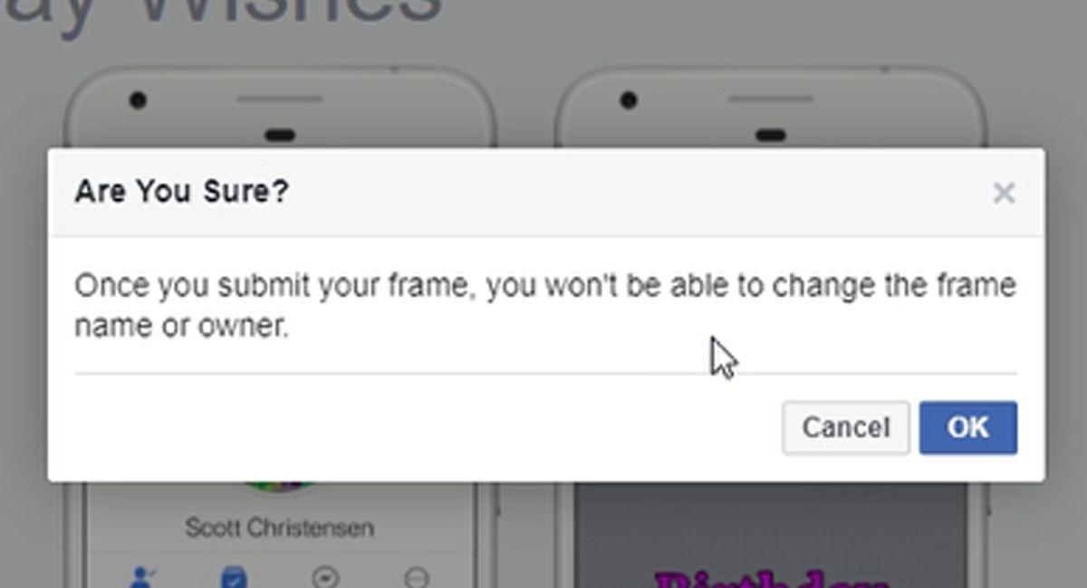 Подтверждение публикации рамки