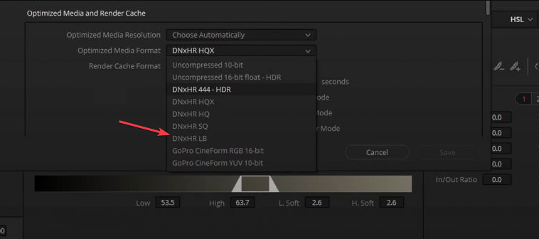 Настройки оптимизированного медиа в Project Settings