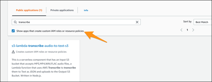 Приложение Lambda для автоматической транскрипции