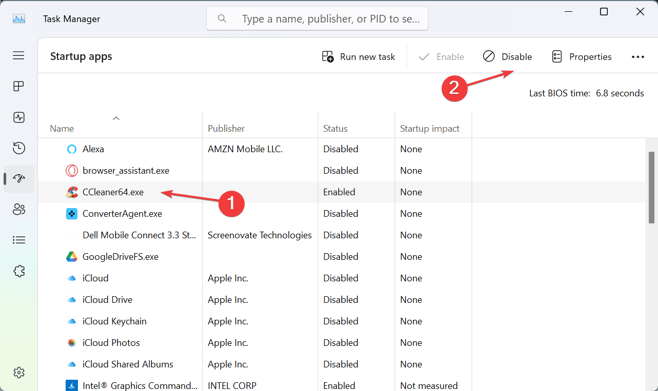 Отключение программ автозагрузки в Диспетчере задач