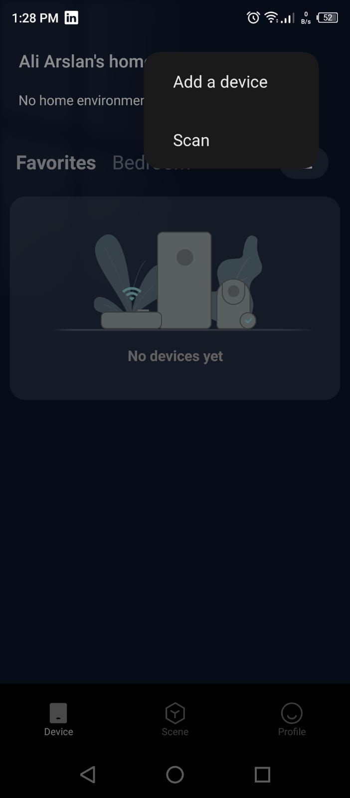 Add a Device Option in the Mi Home App