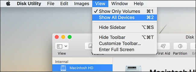 меню View показать все устройства