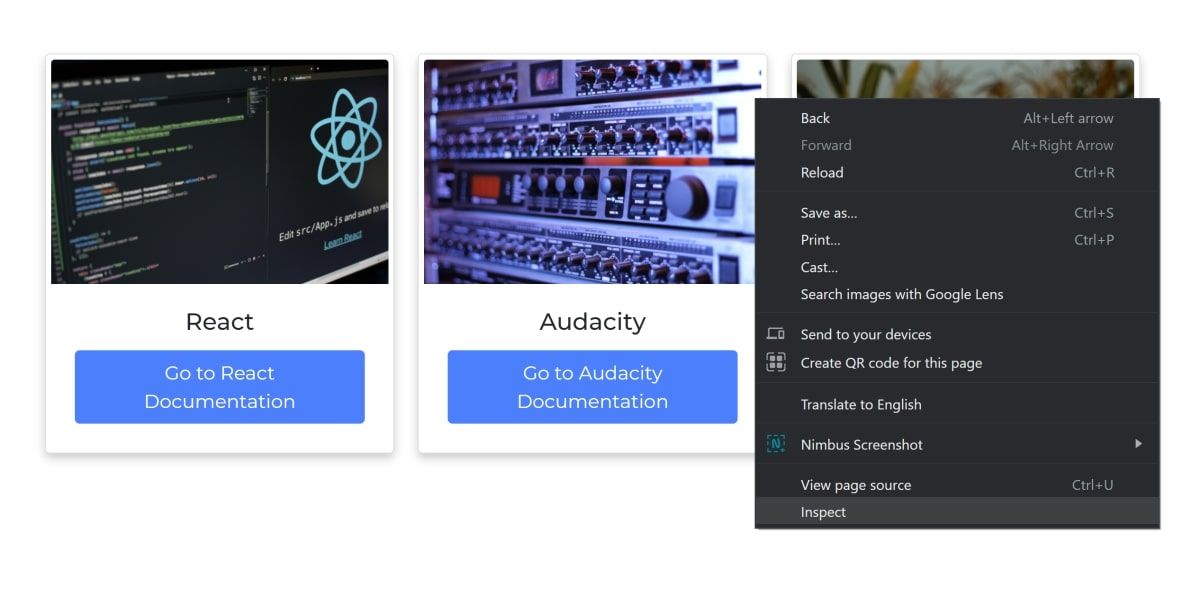 Клик правой кнопкой мыши по странице и выбор Просмотреть код