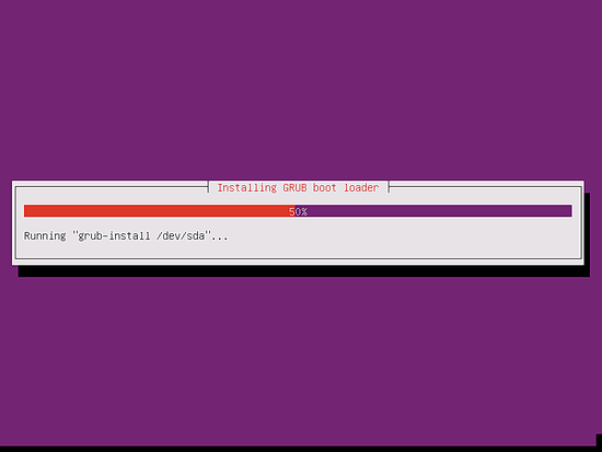 Установщик Ubuntu завершил установку системы