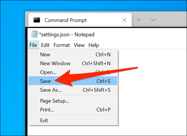 Сохранение файла настроек Windows Terminal