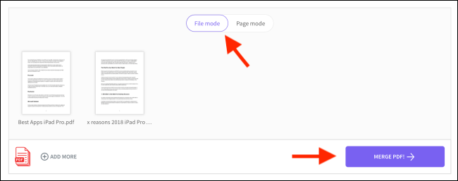 Нажмите Merge PDF в режиме File