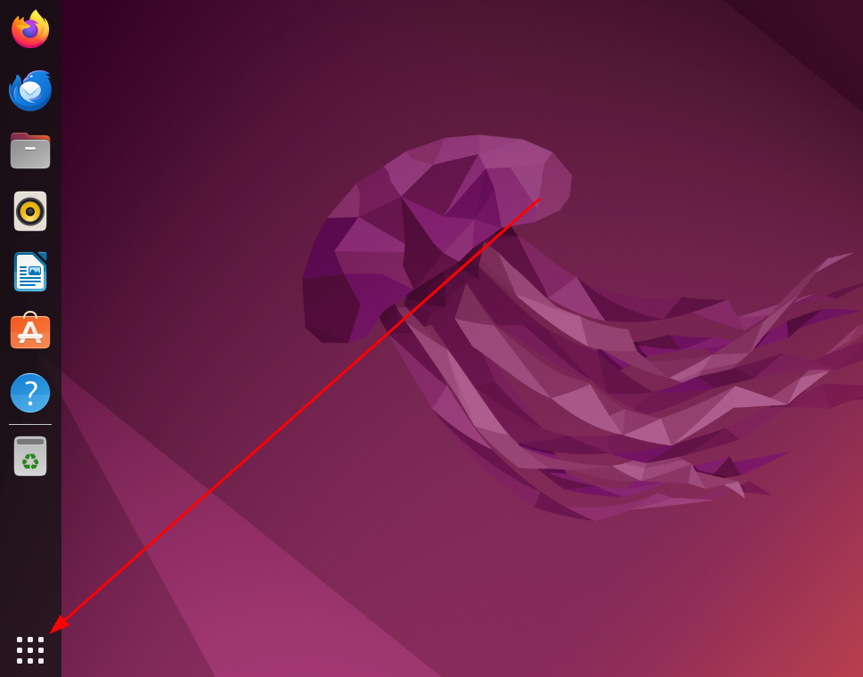 Экран «Домашняя страница» Ubuntu 22.04