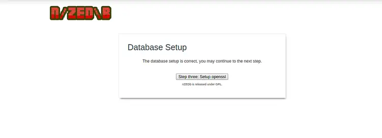 Подтверждение успешной настройки базы