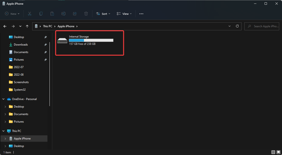 Папка DCIM в хранилище устройства, список фотографий