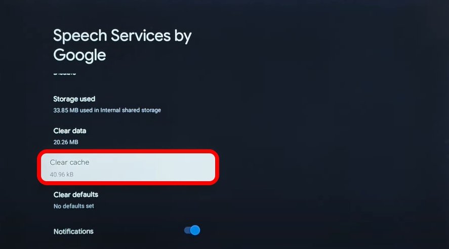 Кнопка очистки кеша Speech Services by Google
