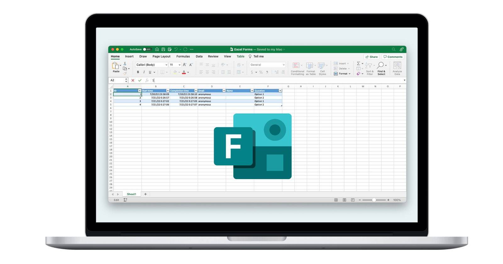 Microsoft Forms в Excel: синхронизация в реальном времени