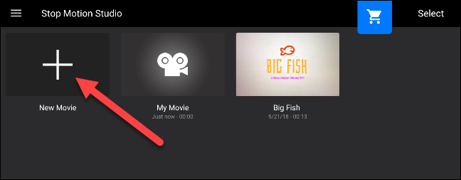 Нажмите New Movie, чтобы начать проект