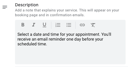 Описание Расписания встреч