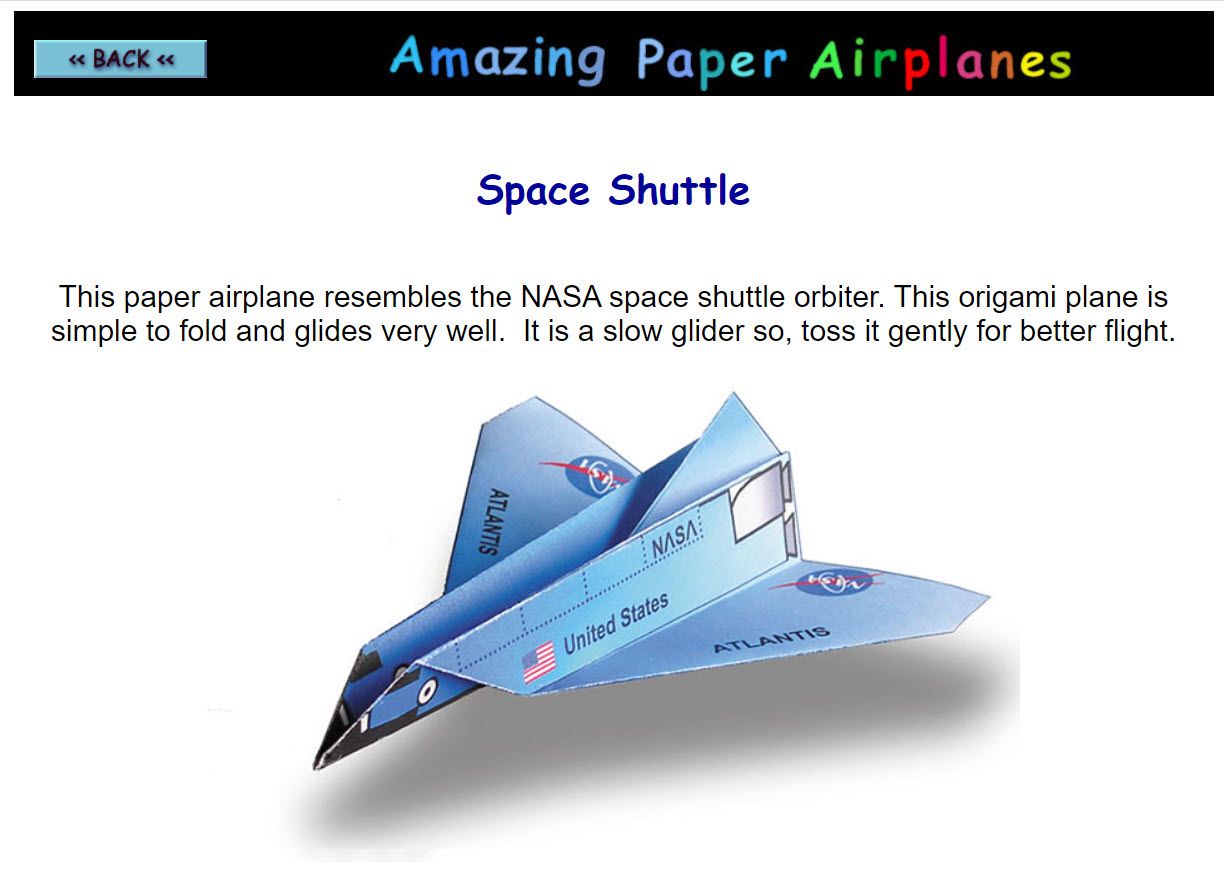 Архив уникальных складных моделей, включая реплики реальных самолётов и шаттлов