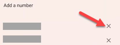 Нажмите крестик, чтобы разблокировать номер