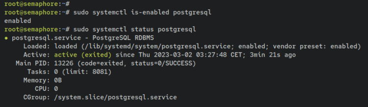 Проверка PostgreSQL