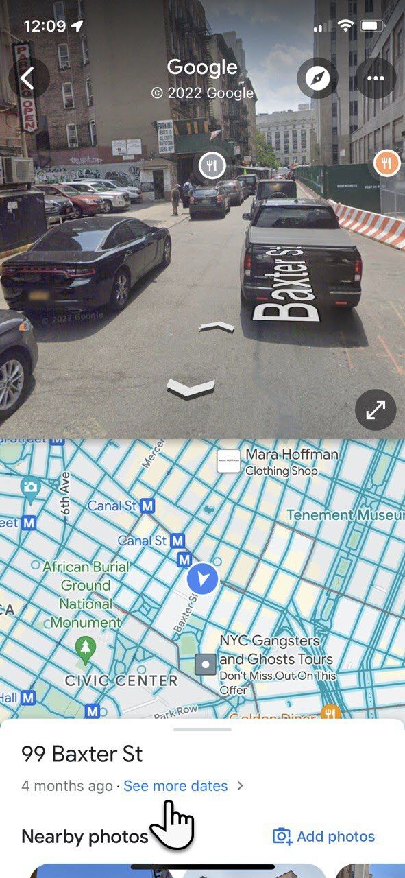 Карусель миниатюр исторических снимков в мобильном приложении