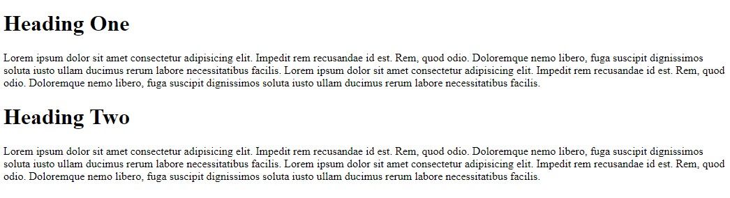 Макет базового HTML-документа с двумя блоками