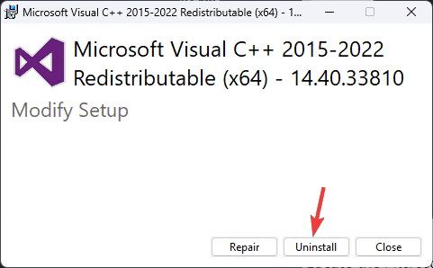 Uninstall - Msv1160cp10.dll