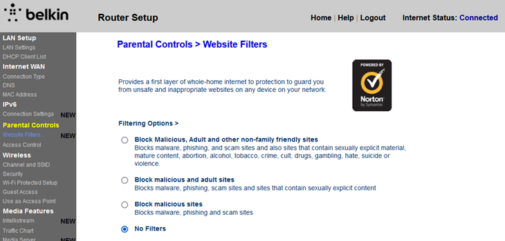 Панель родительского контроля Belkin